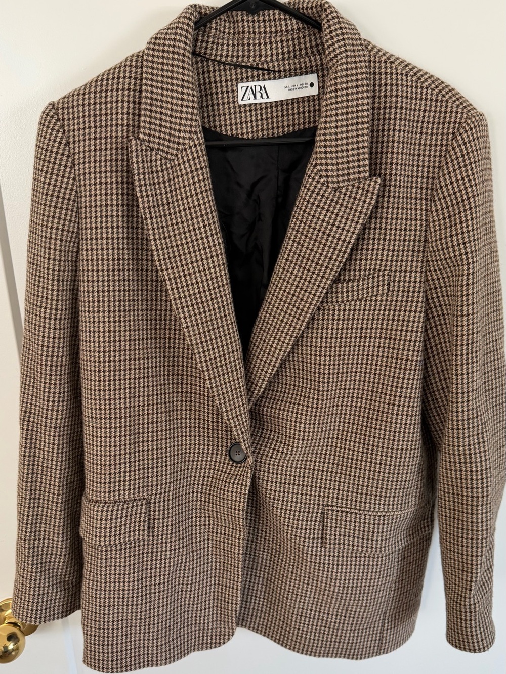 Zara Women’s Brown Oversized Houndstooth Blazer size L